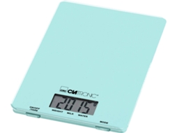 Balança de Cozinha CLATRONIC KW 3626 Verde (Capacidade: 5 Kg - Precisão: 1 g) — balança de cozinha com superfície em vidro, pesagem até 5kg com intervalos de 1g.