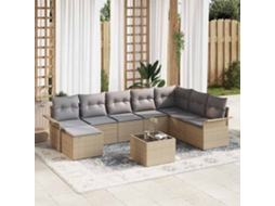 Vidaxl Conjunto De Sofá De Jardim 9 Unid. Preto Rattan Sintético