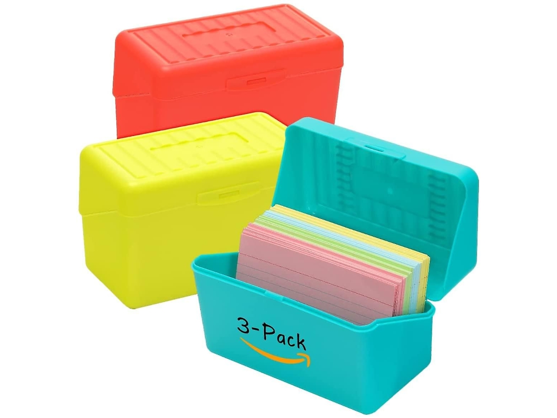 Porta, Cartões 3x5, Estojo Organizador para Fichas, Cartões de Anotações 3x5, Caixa com Capacidade para 300 Cartões BRILVIBERA
