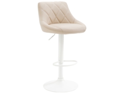 Banco de bar em couro sintético Lazio creme/branco CLP