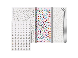 Cristal Strass Autoadesivo, Pedras Para O Rosto, Strass Para Cabelo E Olhos, 1300 Peças Com Pinça