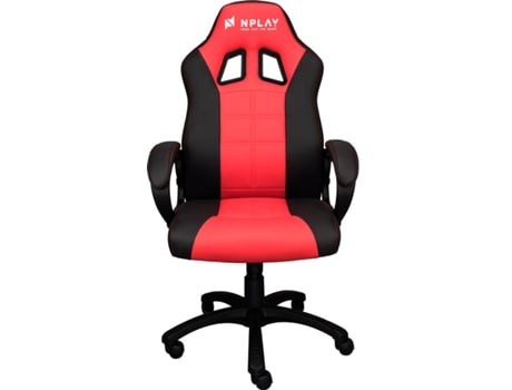 Cadeira Gaming NPLAY Rule 2.0 (Até 130 kg - Elevador a Gás Classe 4 - Preto e Vermelho)