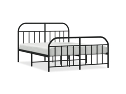 Bed Frame, Bed Frames Vidaxl Preto Aço (150 X 200 Cm)