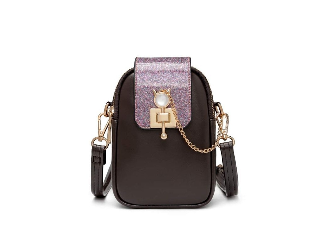 2026 bolsa Cruzada Mini para Mulher de Couro Pu Vertical com Fecho para Telefone Móvel e Carteira