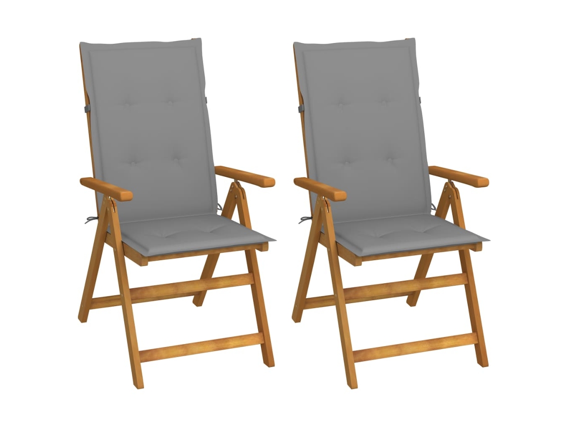 Reclining Folding Chair, Reclining Folding Chairs Vidaxl Cinzeto Madeira (120 X 50 X 3 Cm)