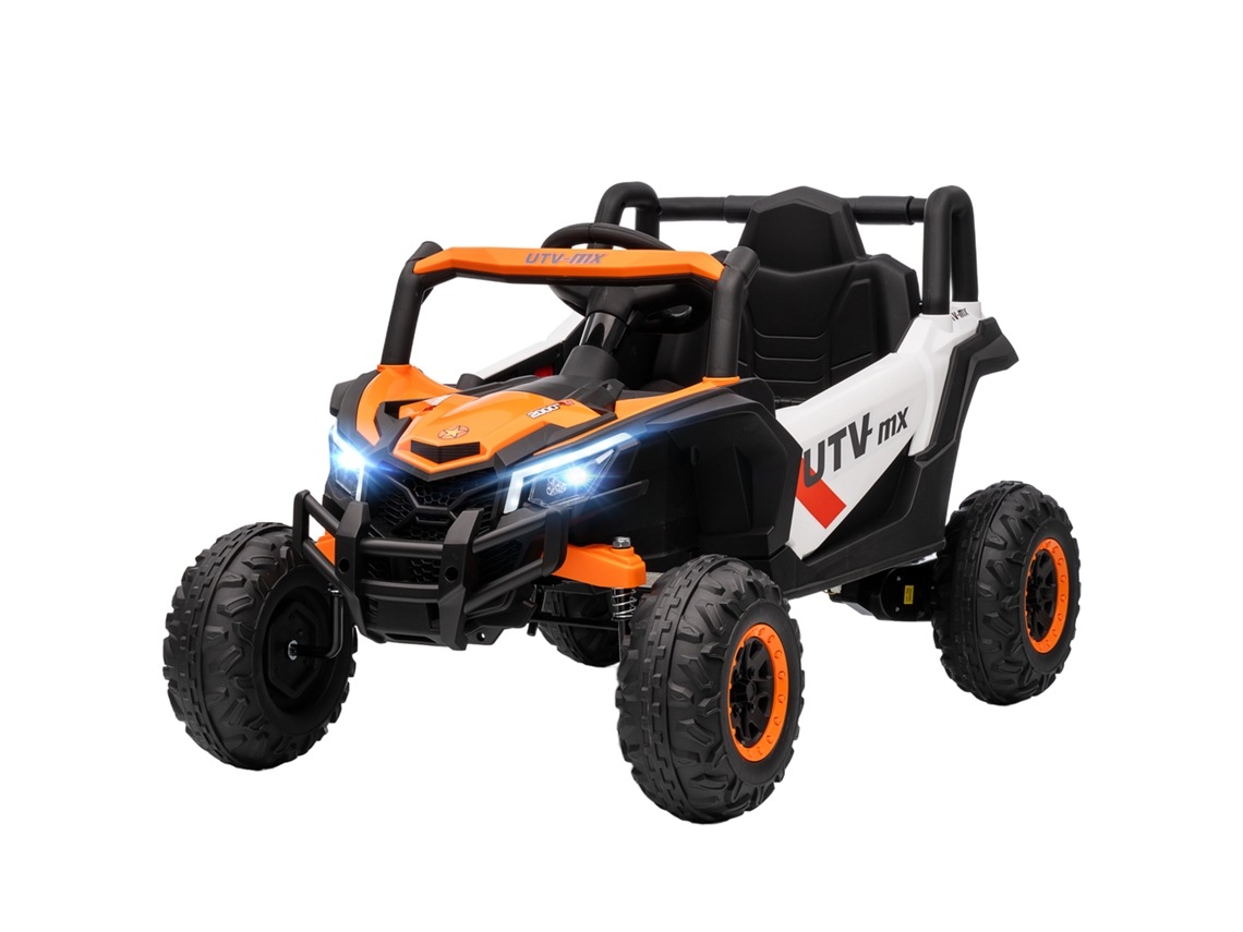 Carro Elétrico Para Crianças 12v Com 2 Motores Controlo Remoto 2,4g Velocidade Até 7 Km/h E Usb 96x61x56 Cm Laranja