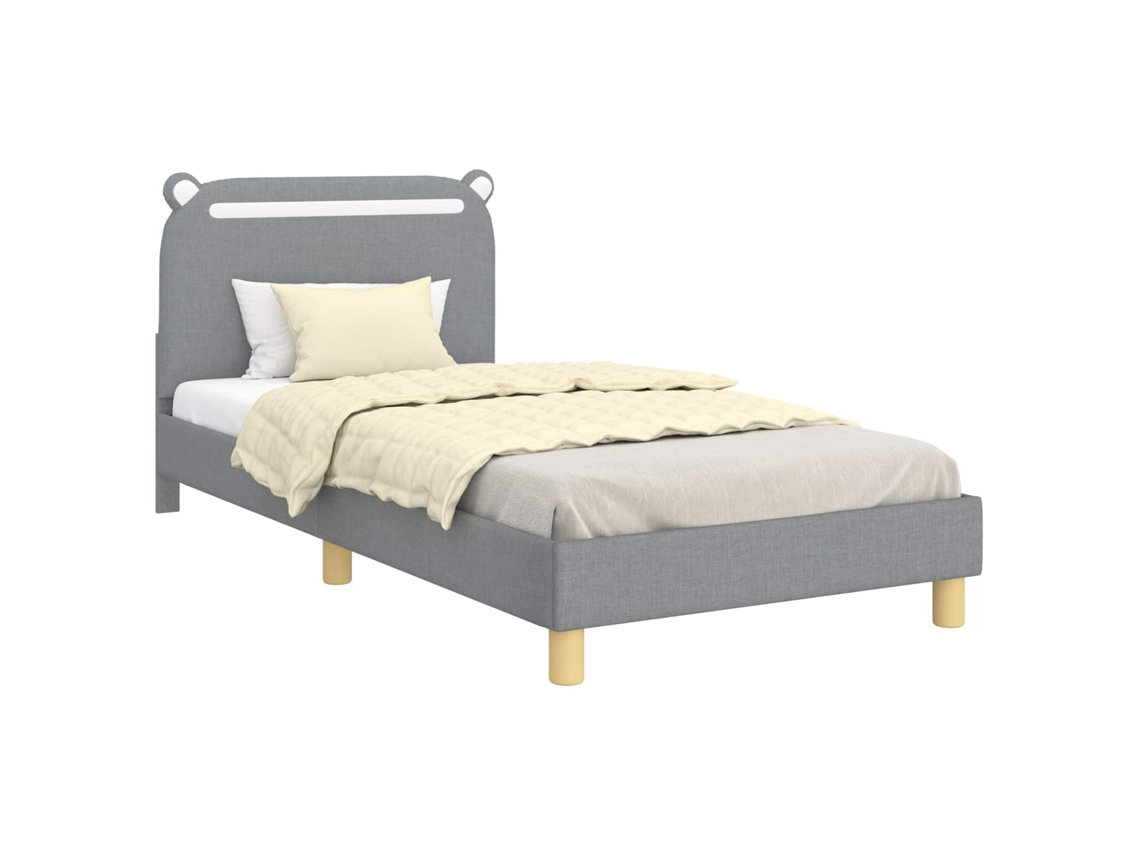 Estrutura de Cama Infantil com Cabeceira Cinzento Claro Tecido MAISON EXCLUSIVE