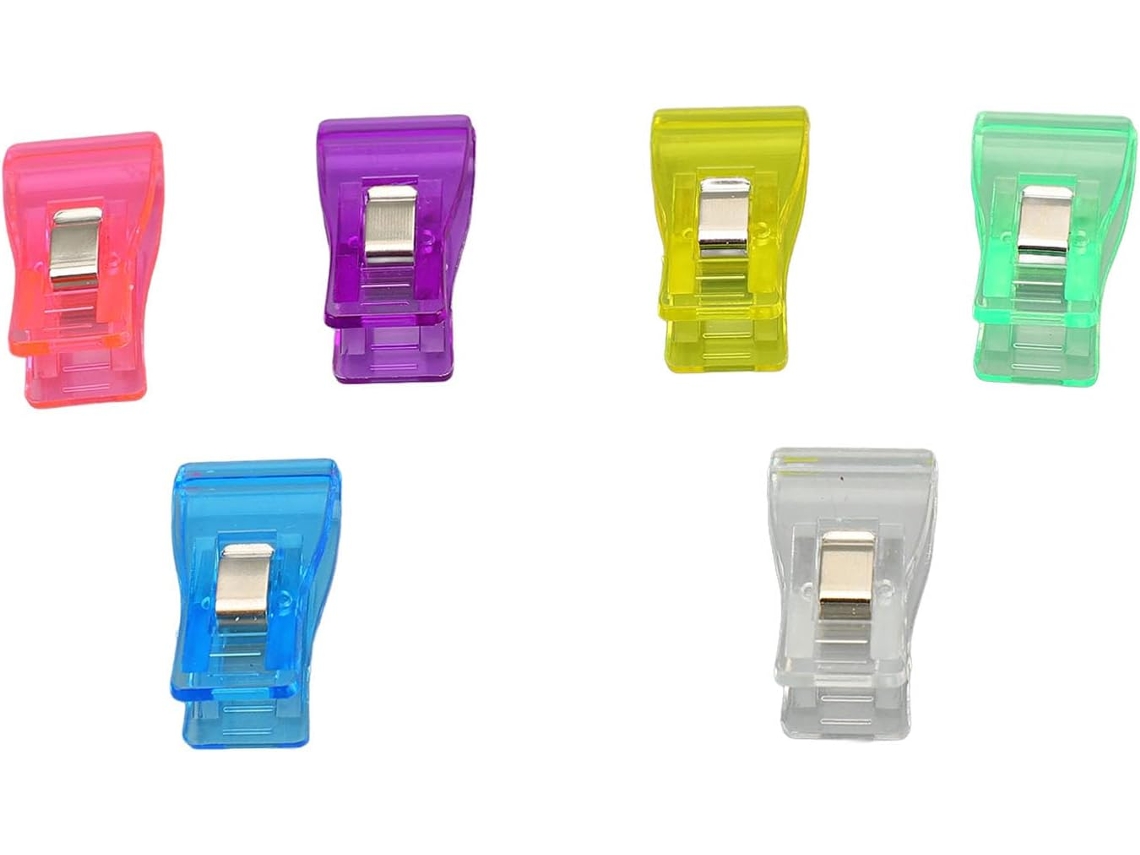 Conjunto de Clipes Multifuncionais Cosiki Pendurar Messages, Clipes Coloridos, 100 Unidades de Plástico Transparente