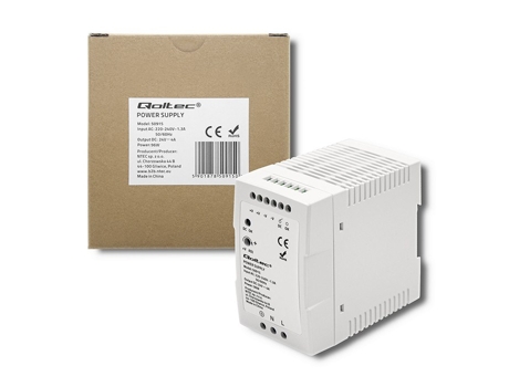 Fonte de alimentação para calha DIN 50915 | 96s | 24v | 4a | Branco | Slim Qoltec