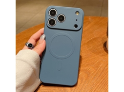 Capa Magsafe Para Iphone 17 Pro Max - Silicone Líquido Com Cor Sólida | Magnética - Cinza-lavanda