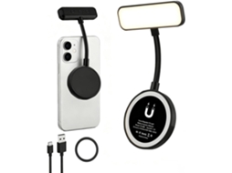 Luz De Selfie Magnética De 500mah Com 5 Níveis De Brilho E Braço Flexível De 360° (preta)