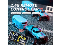 1/64 Mini Caminhão Off-road Recarregável Usb Com Reboque E Luzes De Led, Controle Remoto 2.4ghz, 3 Velocidades Digitallab (rosa)