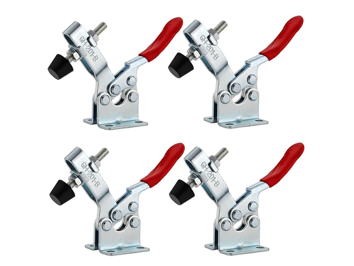 4 Peças De Abraçadeira De Alavanca Horizontal Gh-201-b De Aço Galvanizado Com Mola De Liberação Rápida Para Madeira E Soldadura