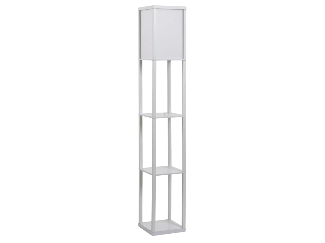 Luminária De Piso, 3 Prateleiras, Compatível Com Lâmpada E27, Branco