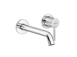 Misturadora Monocomando De Parede Kludi Bozz Com Dois Furos, De 230 Mm De Saliência, 382450576, Cor Crómio