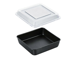 Forma Quadrada Antiaderente Premium De Aço Inoxidável De 20 Cm (8 Polegadas) Para Bolos E Doces, Com Tampa, Perfeita Para Assar No Forno. Multicolorid