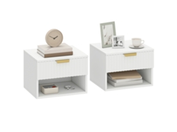 Mesinha de Cabeceira Melamina de Madeira e Mdf Cor Branco e Dourado 40x34x29 cm Homcom