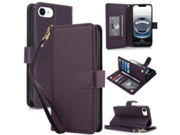 Capa Carteira De Couro Para Iphone 17e - Com Rfid - Para Vários Cartões