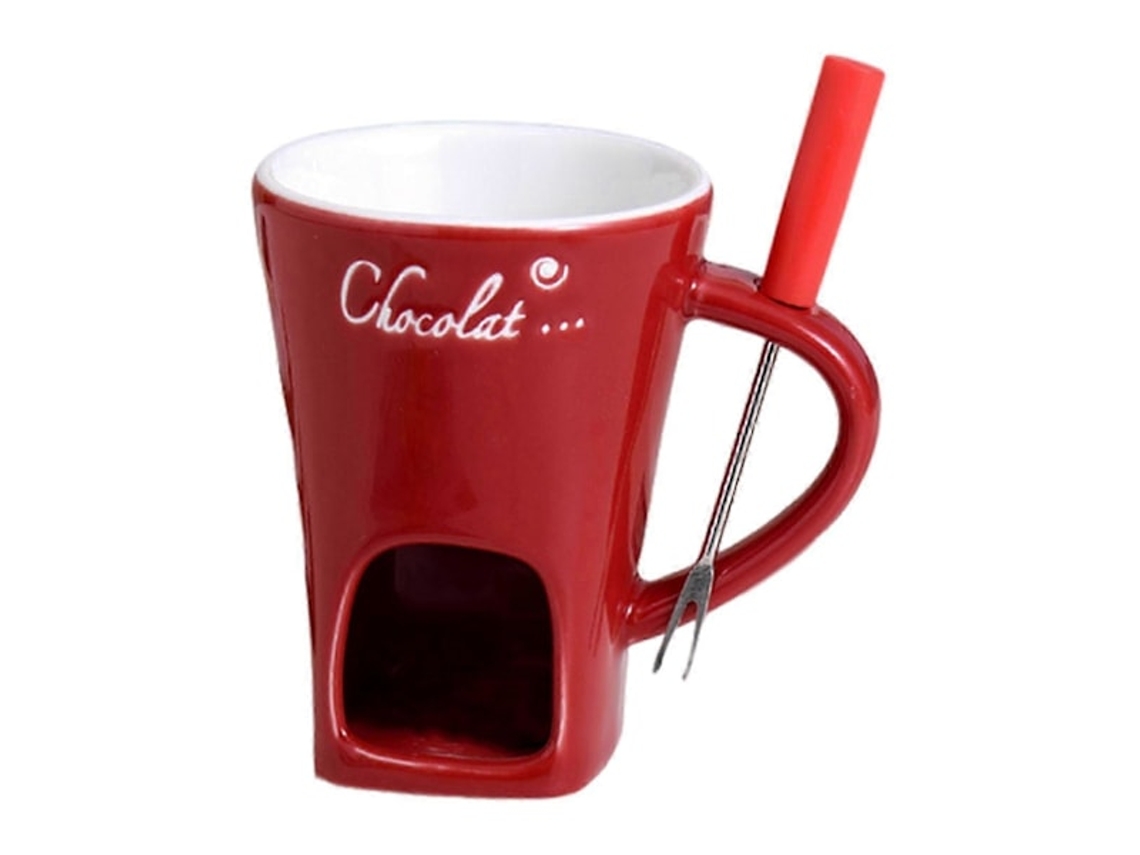 Caneca De Fondue Chocolate 130ml Café Com Garfos Canecas Para Derreter Queijo Manteiga Fácil Limpar Versátil M Vermelhasl Aquaforge