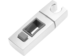 Soporte Deslizante para Ducha de Mano 18x30mm Rectangular, Reemplazo Abs Cromado, Ajustable Sin Taladrar para Baño