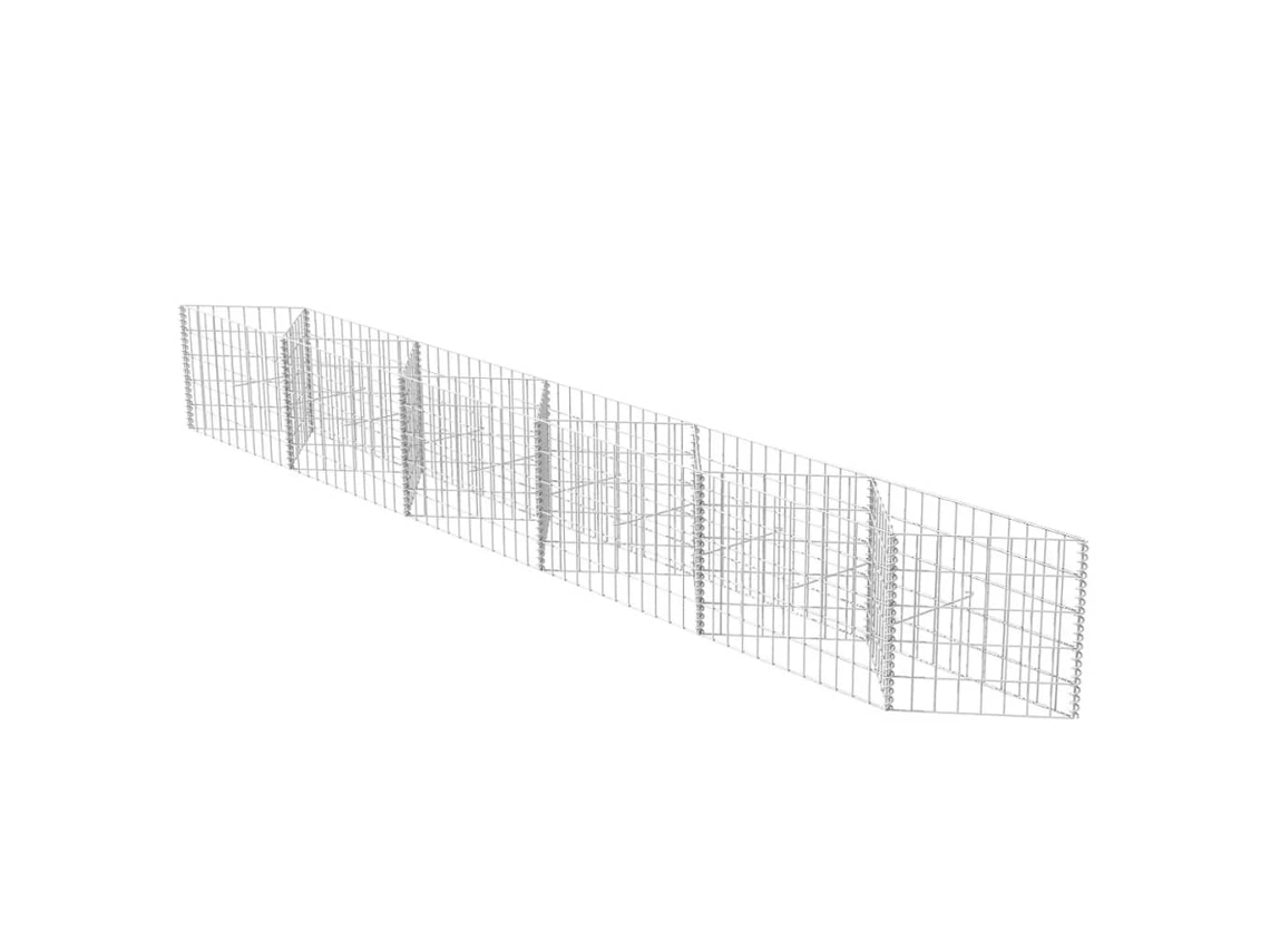 Gabion Basket, Gabion Baskets Vidaxl Prateado Aço (300 X 30 X 50 Cm)