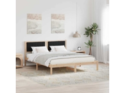 Vidaxl Estrutura de Cama com Cabeceira Estofada Preto 150 X 200 Cm