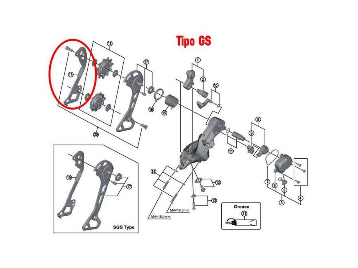 Shimano Xt M8000 Sgs 11S Interior Pulley Carrier