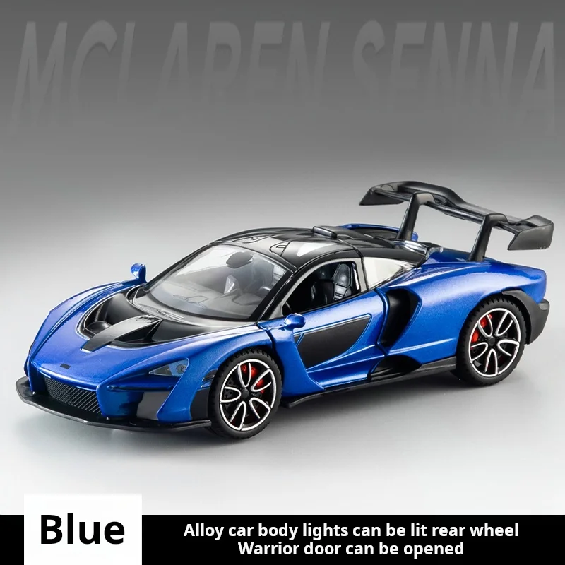 (azul) Miniatura De Carro Esportivo Mclaren Em Escala 1:32, Feita Em Metal Fundido, Modelo Requintado Com Efeitos De Som E Luz.
