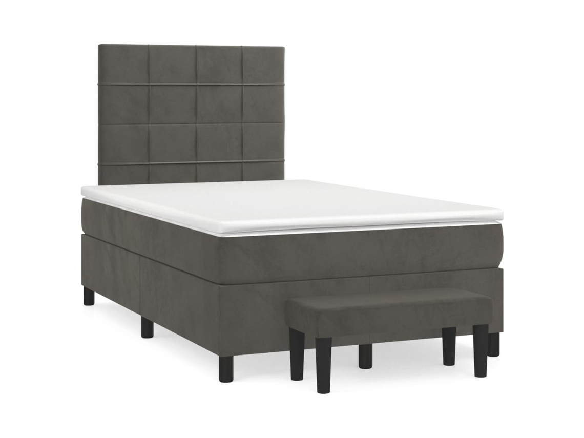 Box Spring Bed, Box Spring Beds Vidaxl Cinzeto Veludo (120 X 200 Cm)