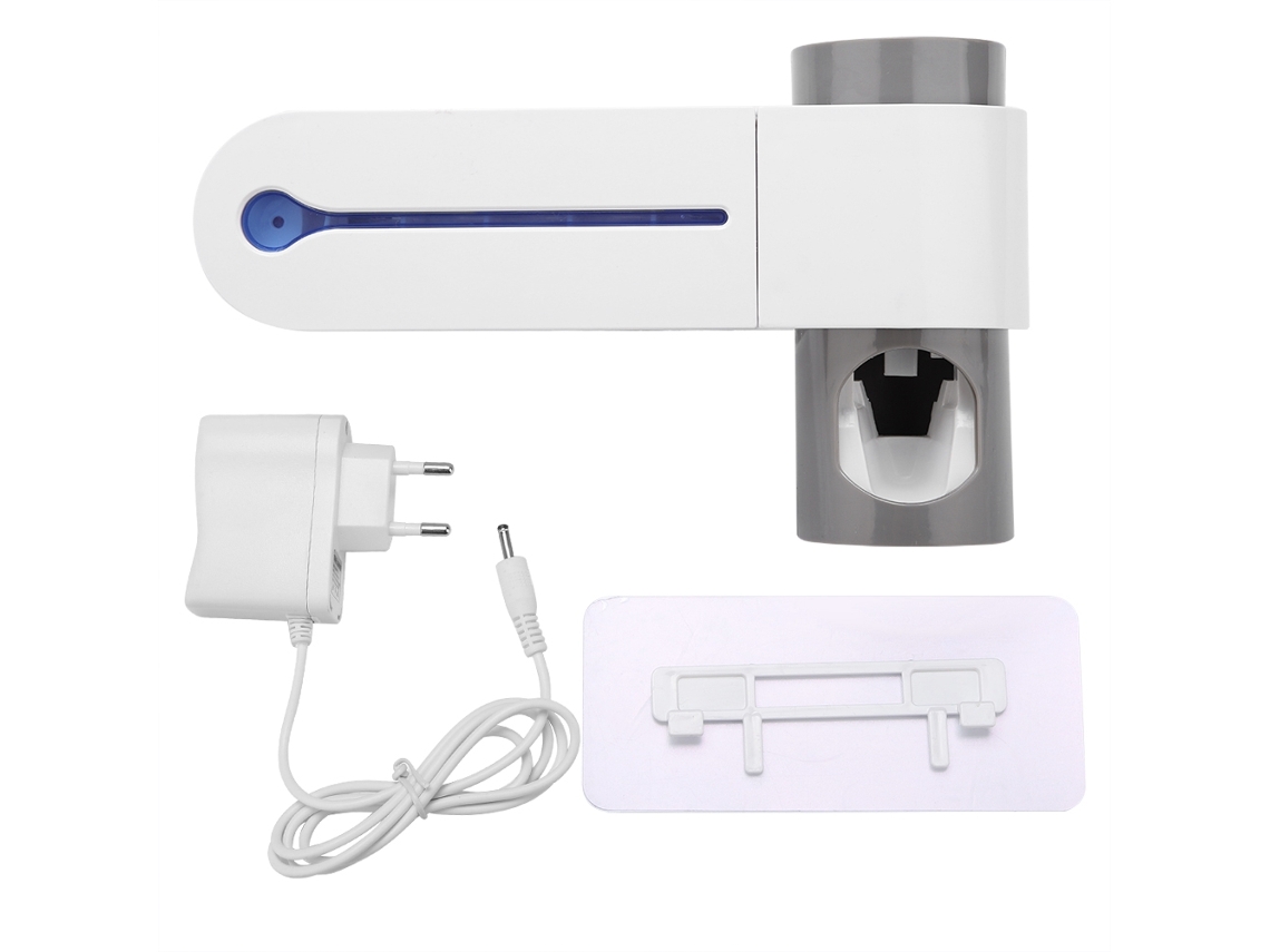 Suporte de Escova de Dentes com Dispenser Automático de Pasta e Limpeza Uv Multifuncional