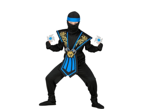 Fato de Menino WIDMANN Ninja Kombat Azul com Armas (Tam.: 5 a 7 anos)