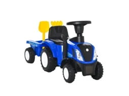 Trator com Reboque Infantil PP, Metal cor Azul 91x29x44 cm HOMCOM