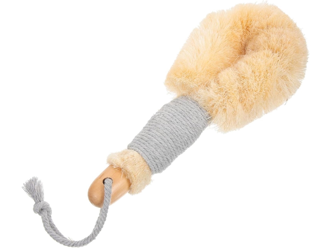 Escova Esfoliante Corporal Longa Anneome Com Cabo De Madeira E Fibra Sisal, Escova De Banho Multifuncional Para