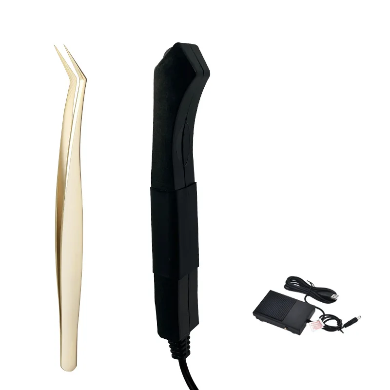 Pinça Para Extensão De Cílios (linha Curva Preta), Cílios De Longa Duração, Lâmpada Para Os Pés, Ferramenta De Beleza