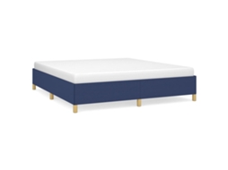 Estrutura de Cama Sem Colchão 160x200 Cm Tecido Azul MAISON EXCLUSIVE