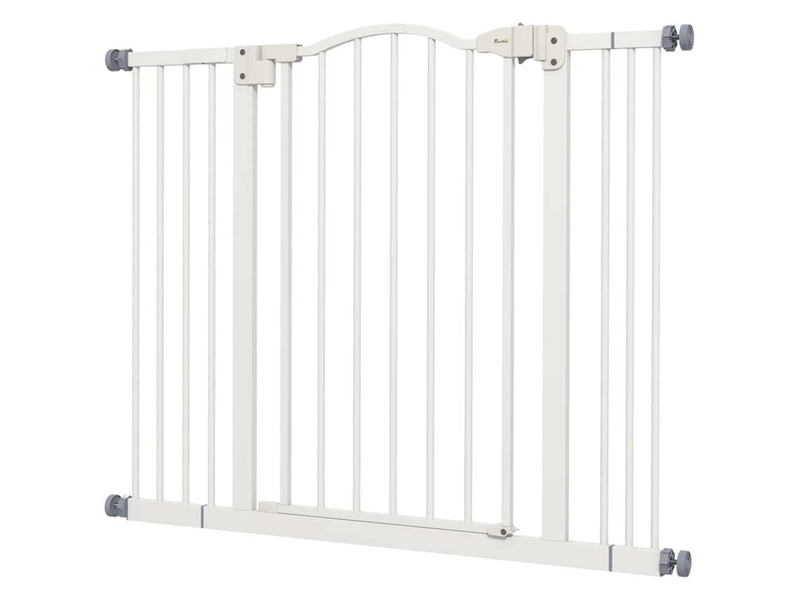 Barreira De Segurança Com Largura Ajustável 74-100 Cm E Extensões Para Escadas E Portas Branco