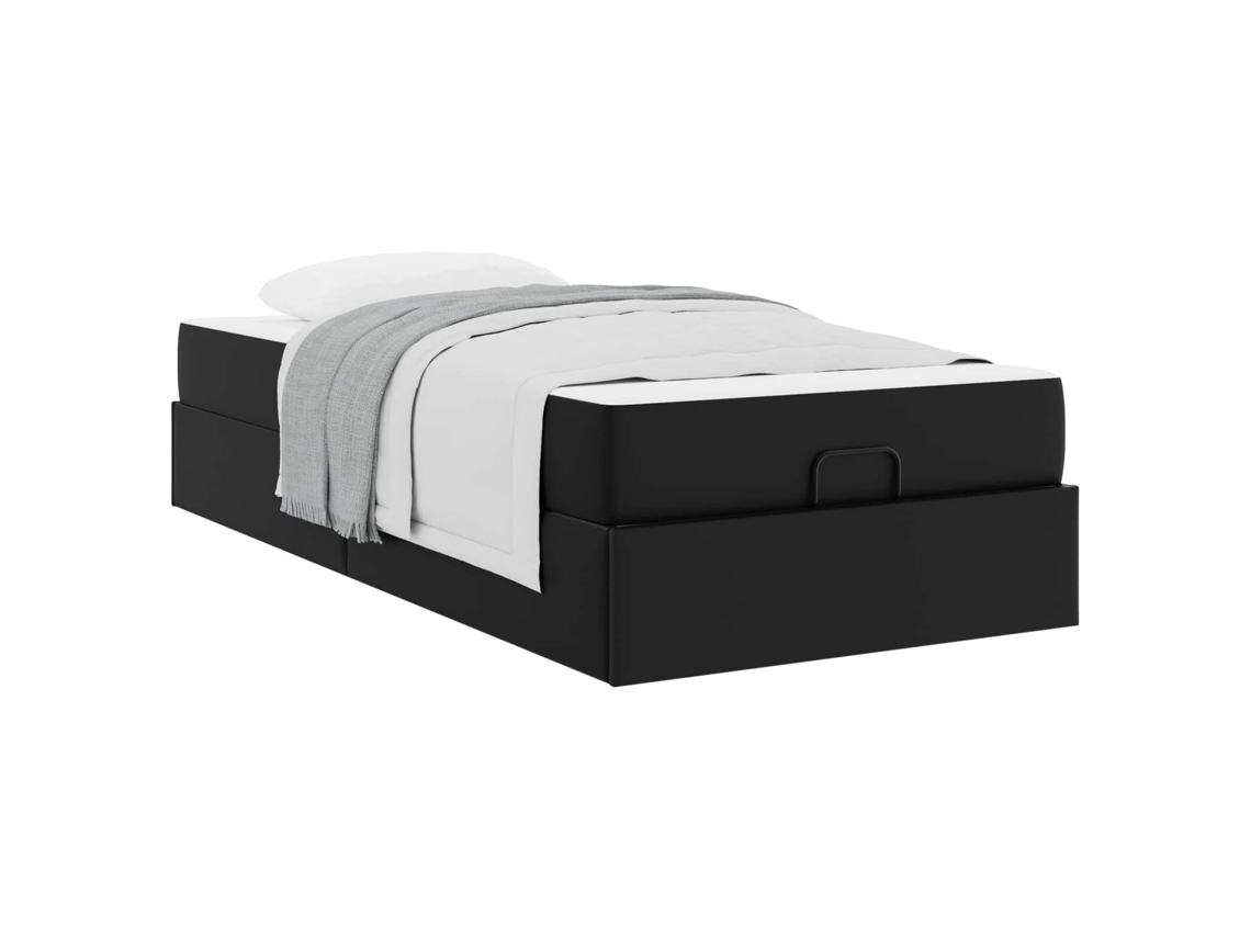 Conjunto de 2 Estruturas de Cama com Colchão Preto PVC MAISON EXCLUSIVE