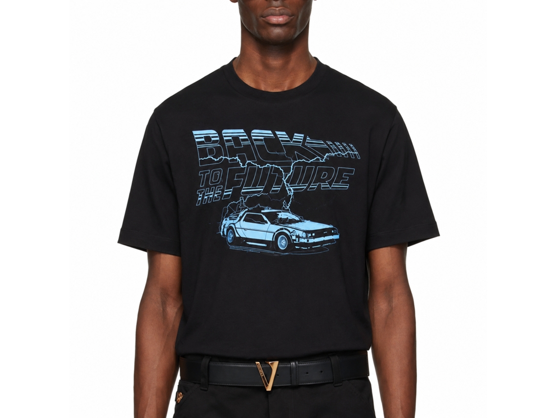 Rockinstone Back To The Future Movie Ride The Lightning Black Adult T-shirt Size:m