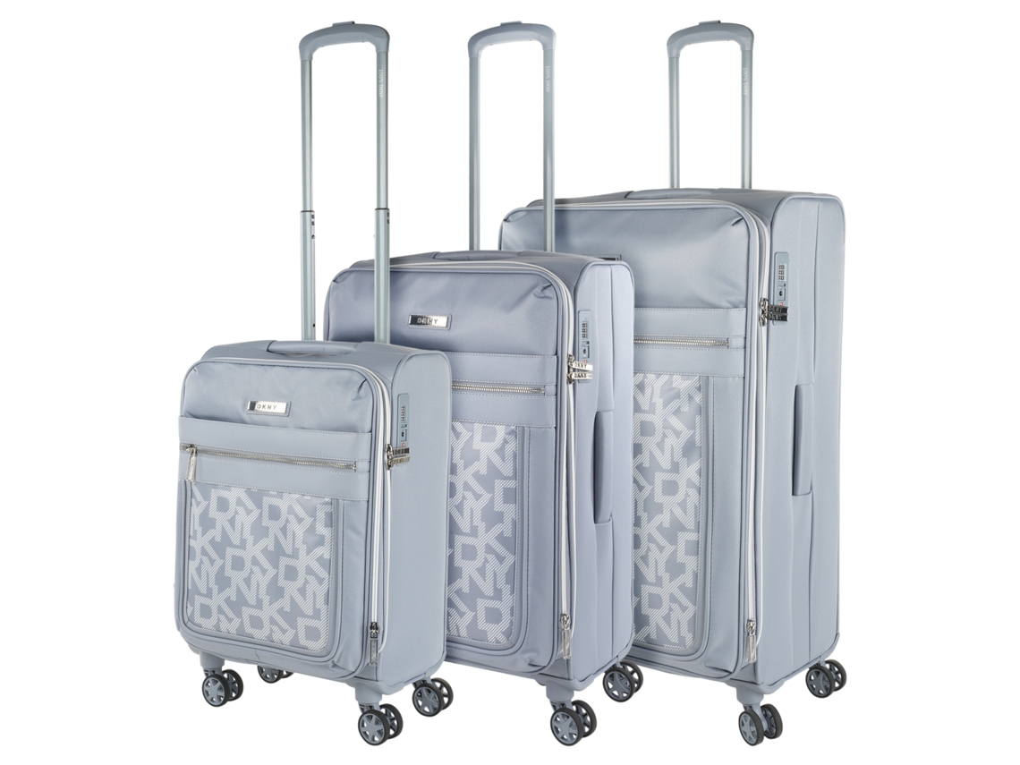 DKNY DKNY-624 After Hours Impressão Do Logotipo Da Storm Grey 47X79X30 Cm 95L Conjunto de Malas Semi-Rígidas DKNY Eva 47X79X30 Cm 95L