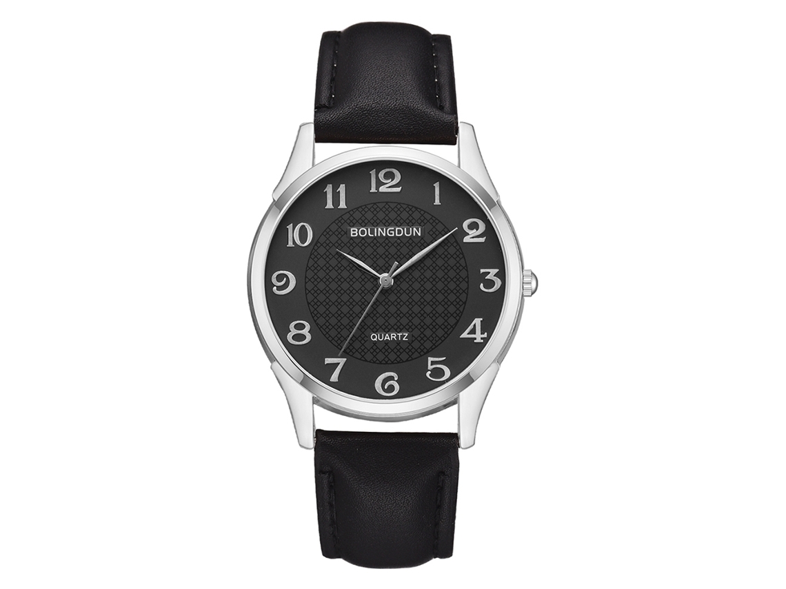 Relógio de Pulso de Quartzo com Pulseira de Couro, Design Moderno e Elegante para Uso Diário