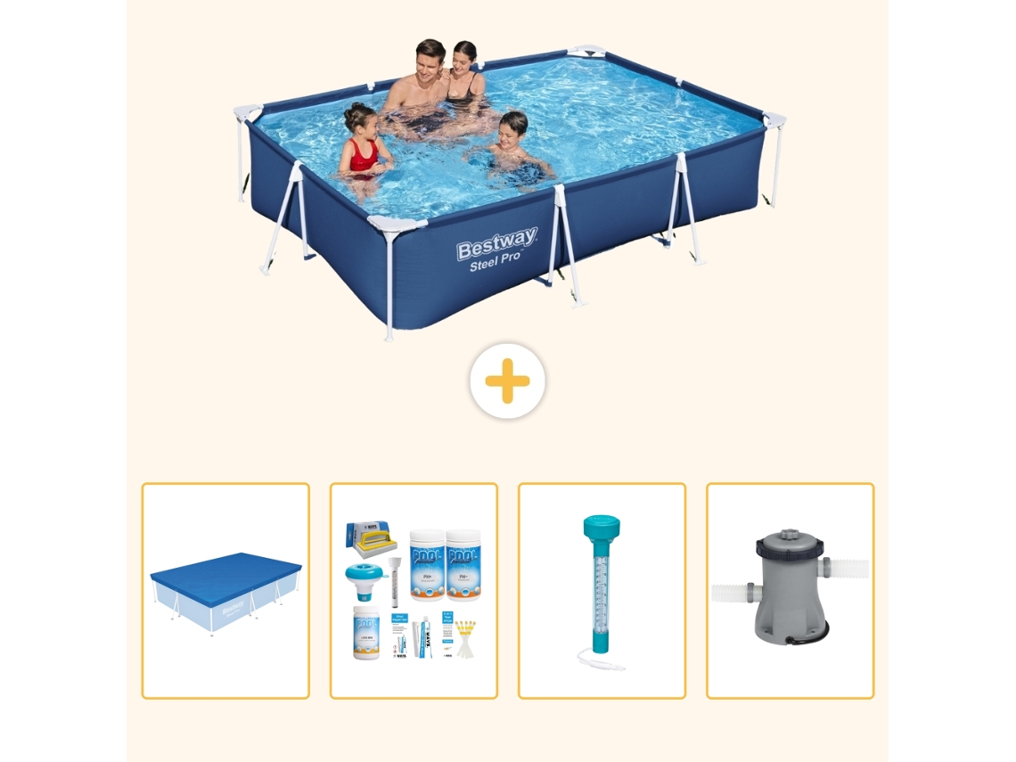 Bestway Piscina Bestway Steel Pro Retangular - 300x201x66 Cm - 5-peças S52