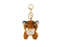 Pequeno Tigre Peluche Brinquedo Chaveiro, Mochila Anel, Boneca Boneca Anel