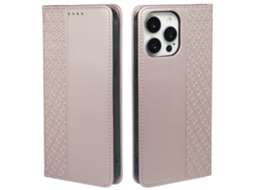 Capa Para Iphone 15 Pro Max Pele Sintética Rosa