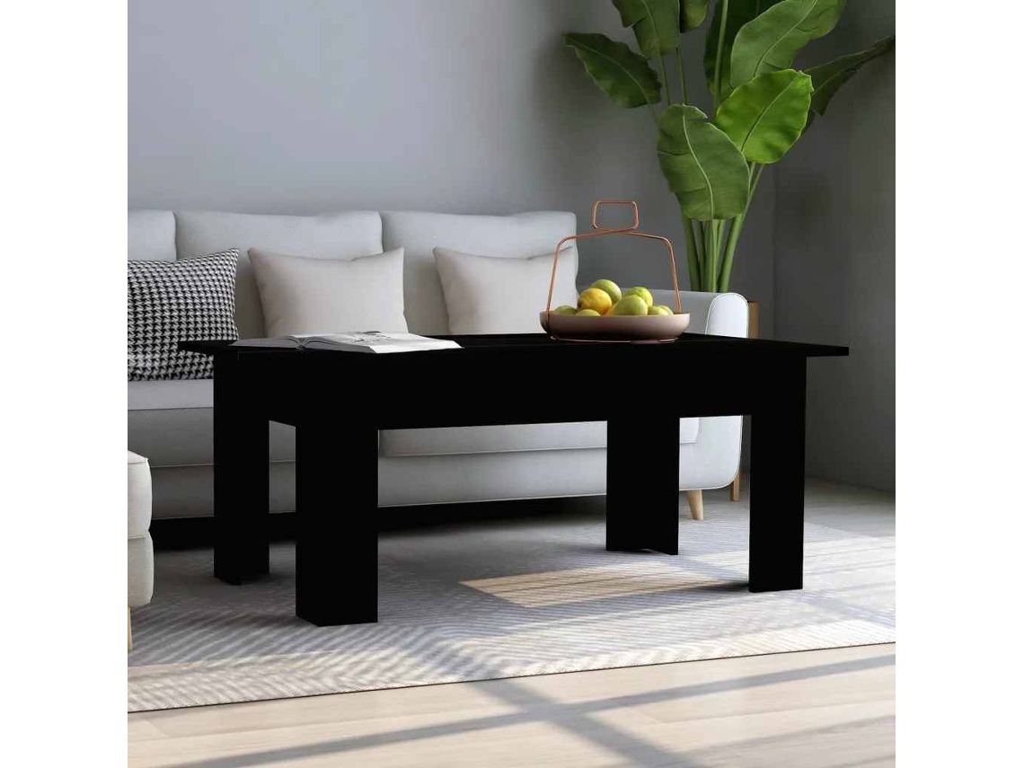 Vidaxl Mesa De Centro 100x60x42 Cm Derivados De Madeira Preto