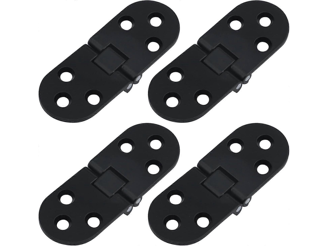 4 Dobradiças Resistentes De Liga De Zinco Para Mesa Dobrável, Pretas, Com Trava (3,1 X 1,2 Polegadas)