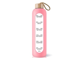 Garrafa de Vidro com Manga de Silicone 1L com Marcação de Tempo NEVEANCE