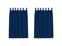 Maison Exclusive - Cortinas Blackout Com Argolas 2 Pcs Azul Escuro 175 X 140 Cm