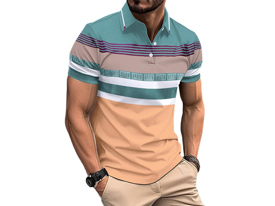 Camisa masculina de verão (tamanho G, verde)