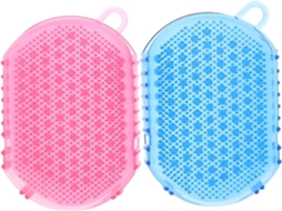 Conjunto Orfofe Com 2 Escovas De Massagem Dupla Face Em Pvc Compacto, Luvas De Banho Para Massagem Relaxante, Esfoliação