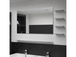 Vidaxl Espelho De Parede Com 5 Prateleiras 100x60 Cm Prateado